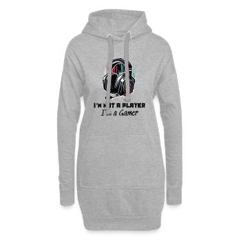 I'm not a Player but a Gamer Sprüche Shirt - Hoodie-Kleid - Grau meliert - Vorne