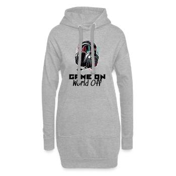 Game On World Off Gamer T-Shirt - Hoodie-Kleid - Grau meliert - Vorne