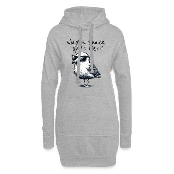 Watt'n Snack gibts hier Coole Möwe Nordsee Spruch - Hoodie-Kleid - Grau meliert - Vorne