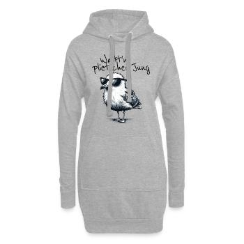 Watt'n plietscher Jung Norddeutsche Möwe Spruch - Hoodie-Kleid - Grau meliert - Vorne