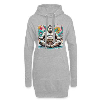 Betender Buddha Ringer Street Art Style - Hoodie-Kleid - Grau meliert - Vorne