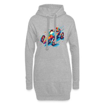 Boîte à savon colorée Retro Polygon racer - Sweat-shirt à capuche long Femme - gris chiné - Devant