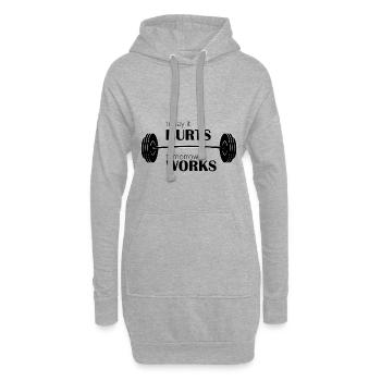 Today It Hurts Tomorro It Works - Hoodie-Kleid - Grau meliert - Vorne