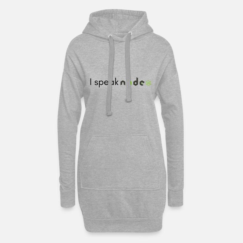 I speak Node.js - Hoodie-Kleid - Grau meliert