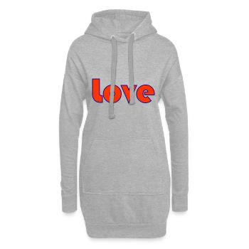 LOVE. COUPLE. JUST MARRIED. EVJF. SAINT VALENTIN. - Sweat-shirt à capuche long Femme - gris chiné - Devant