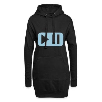 pause play taste - Hoodie-Kleid - Schwarz - Vorne