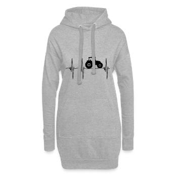 traktor puls - Hoodie-Kleid - Grau meliert - Vorne