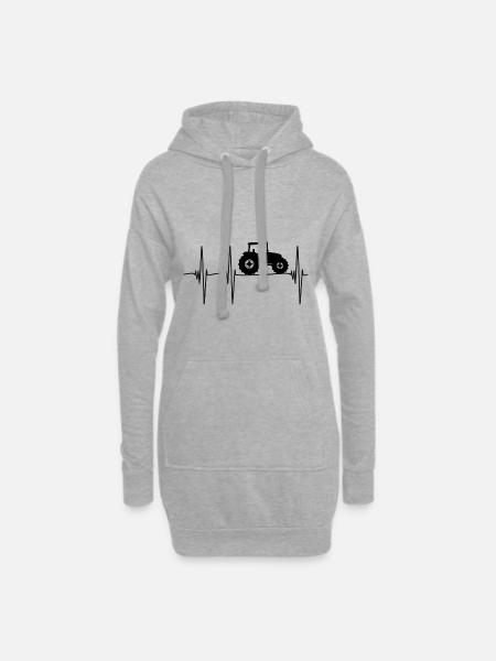 traktor puls - Hoodie-Kleid - Grau meliert