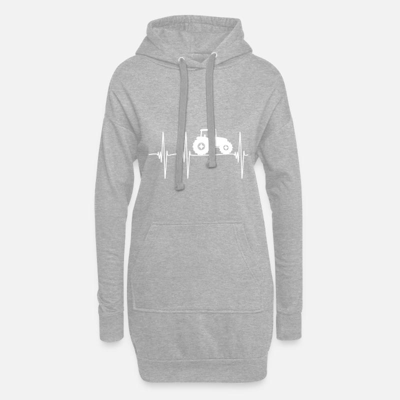 traktor puls white - Hoodie-Kleid - Grau meliert
