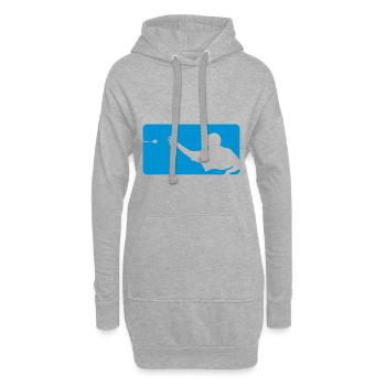 flechette logo joueur - Sweat-shirt à capuche long Femme - gris chiné - Devant