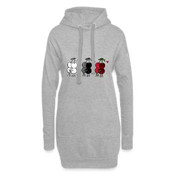 Liebende Kirschen - Hoodie-Kleid - Grau meliert - Vorne