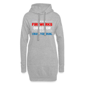 Directeur des feux d'artifice - Sweat-shirt à capuche long Femme - gris chiné - Devant