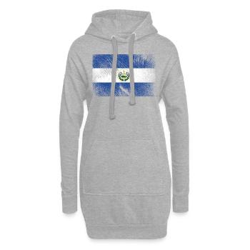 Drapeau du Salvador - Vintage Grunge - Sweat-shirt à capuche long Femme - gris chiné - Devant