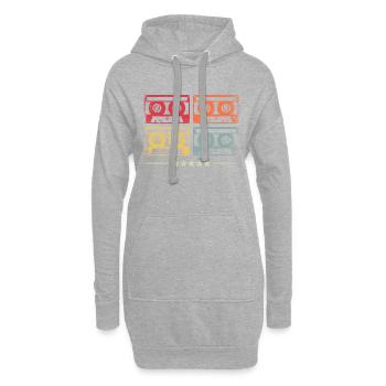 Vintage Musik Mixtape Kassette - Hoodie-Kleid - Grau meliert - Vorne