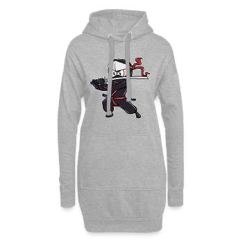 Perfektes Kinder Samurai, Ninja, Ninjas Geschenk - Hoodie-Kleid - Grau meliert - Vorne