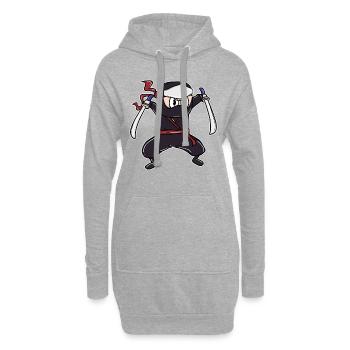 Perfektes Kinder Samurai, Ninja, Ninjas Geschenk - Hoodie-Kleid - Grau meliert - Vorne
