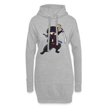 Perfektes Kinder Samurai, Ninja, Ninjas Geschenk - Hoodie-Kleid - Grau meliert - Vorne