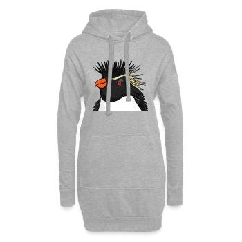 Pinguin mit Haare Felsenpinguin - Hoodie-Kleid - Grau meliert - Vorne