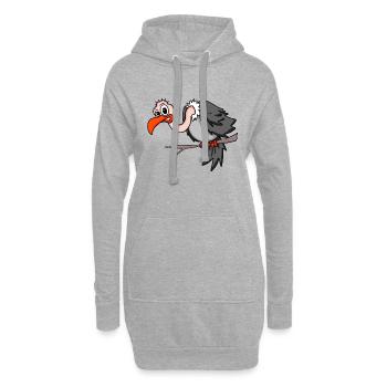 vautour - Sweat-shirt à capuche long Femme - gris chiné - Devant