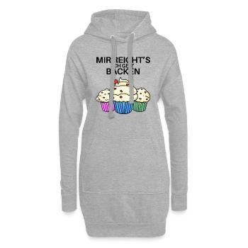 Mir reichts ich geh backen - Hoodie-Kleid - Grau meliert - Vorne