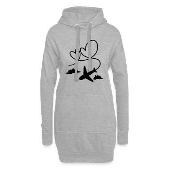 Flugzeug - Hoodie-Kleid - Grau meliert - Vorne