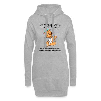 Tier Tierarzt Tiermedizin Geschenk - Hoodie-Kleid - Grau meliert - Vorne