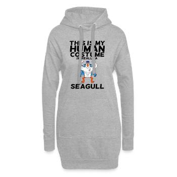 La mouette - Sweat-shirt à capuche long Femme - gris chiné - Devant