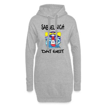 Sabbel Nich Dat Geit - Plattdeutsch Nordsee - Hoodie-Kleid - Grau meliert - Vorne