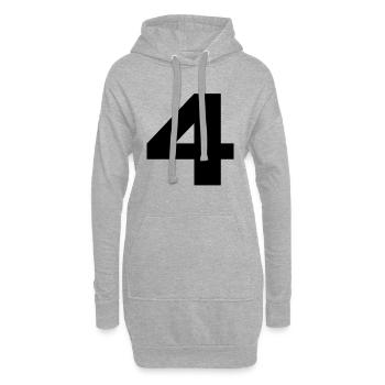 Zahl 4 in Schwarz - Hoodie-Kleid - Grau meliert - Vorne