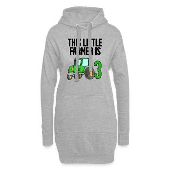Traktor 3 Jahre Junge - Hoodie-Kleid - Grau meliert - Vorne