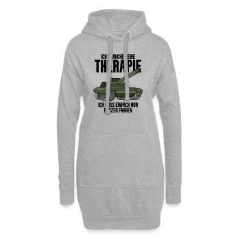 Panzer Militär Geschenk - Hoodie-Kleid - Grau meliert - Vorne