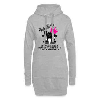 Bauherrin Hausbau Baustelle Richtfest - Hoodie-Kleid - Grau meliert - Vorne