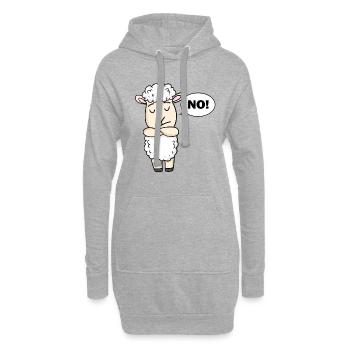 N° de moutons - Sweat-shirt à capuche long Femme - gris chiné - Devant