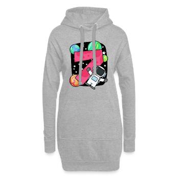 7 Geburtstag Junge - 7 Jahre alt - Ich bin 7 - Hoodie-Kleid - Grau meliert - Vorne