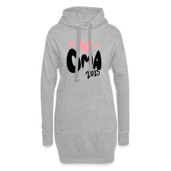 Oma 2023 - Werdende Oma 2023 - Hoodie-Kleid - Grau meliert - Vorne