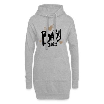 Bébé 2023 - Nouveau-né 2023 Cadeau bébé - Sweat-shirt à capuche long Femme - gris chiné - Devant