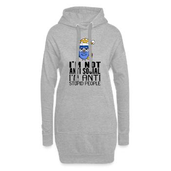 lustige Sprüche dumme Menschen - Hoodie-Kleid - Grau meliert - Vorne