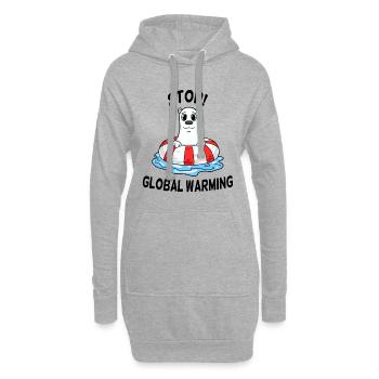 Changement climatique Protection du climat - Sweat-shirt à capuche long Femme - gris chiné - Devant