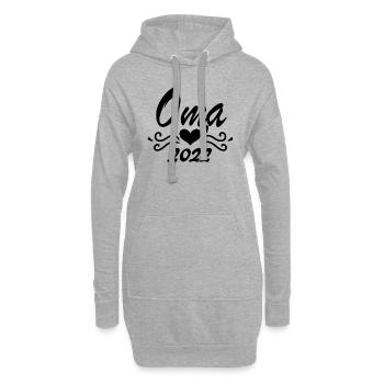 Oma 2022 - Werdende Oma 2022 - Hoodie-Kleid - Grau meliert - Vorne