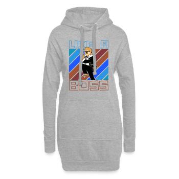 Comme un patron - Drôle d’agent paresseux disant - Sweat-shirt à capuche long Femme - gris chiné - Devant