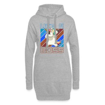 Comme un patron - Drôle de licorne Dabbing Saying - Sweat-shirt à capuche long Femme - gris chiné - Devant