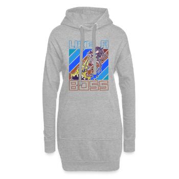 Like a Boss - Licorne Destructeur de Mondes Disant - Sweat-shirt à capuche long Femme - gris chiné - Devant