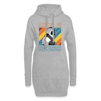 Comme un patron - Gaming Panda Bear Gambler Saying - Sweat-shirt à capuche long Femme - gris chiné - Devant
