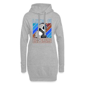 Comme un patron - Gaming Panda Bear Gambler Saying - Sweat-shirt à capuche long Femme - gris chiné - Devant
