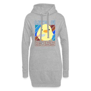 Comme un patron - Ente mit Messer Duck with Knife Meme - Sweat-shirt à capuche long Femme - gris chiné - Devant
