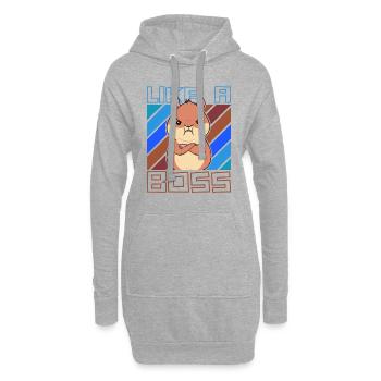 Comme un patron - Drôle de dessin animé Hamster Disant - Sweat-shirt à capuche long Femme - gris chiné - Devant