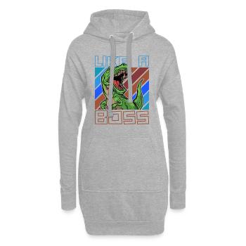 Comme un boss - Cool T-Rex Dinosaur Tyranno - Sweat-shirt à capuche long Femme - gris chiné - Devant