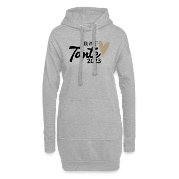 Tante 2023 - Werdende Tante - Tante werden - Hoodie-Kleid - Grau meliert - Vorne