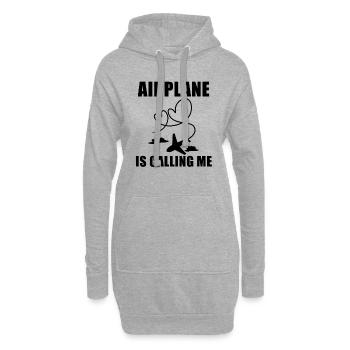 Flugzeug Pilot Spruch Geschenk - Hoodie-Kleid - Grau meliert - Vorne