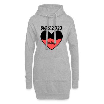 Onkel 2023 herz loading - Hoodie-Kleid - Grau meliert - Vorne